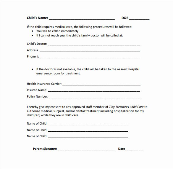 Emergency Room form Template Unique Sample Emergency Release form 12 Download Free