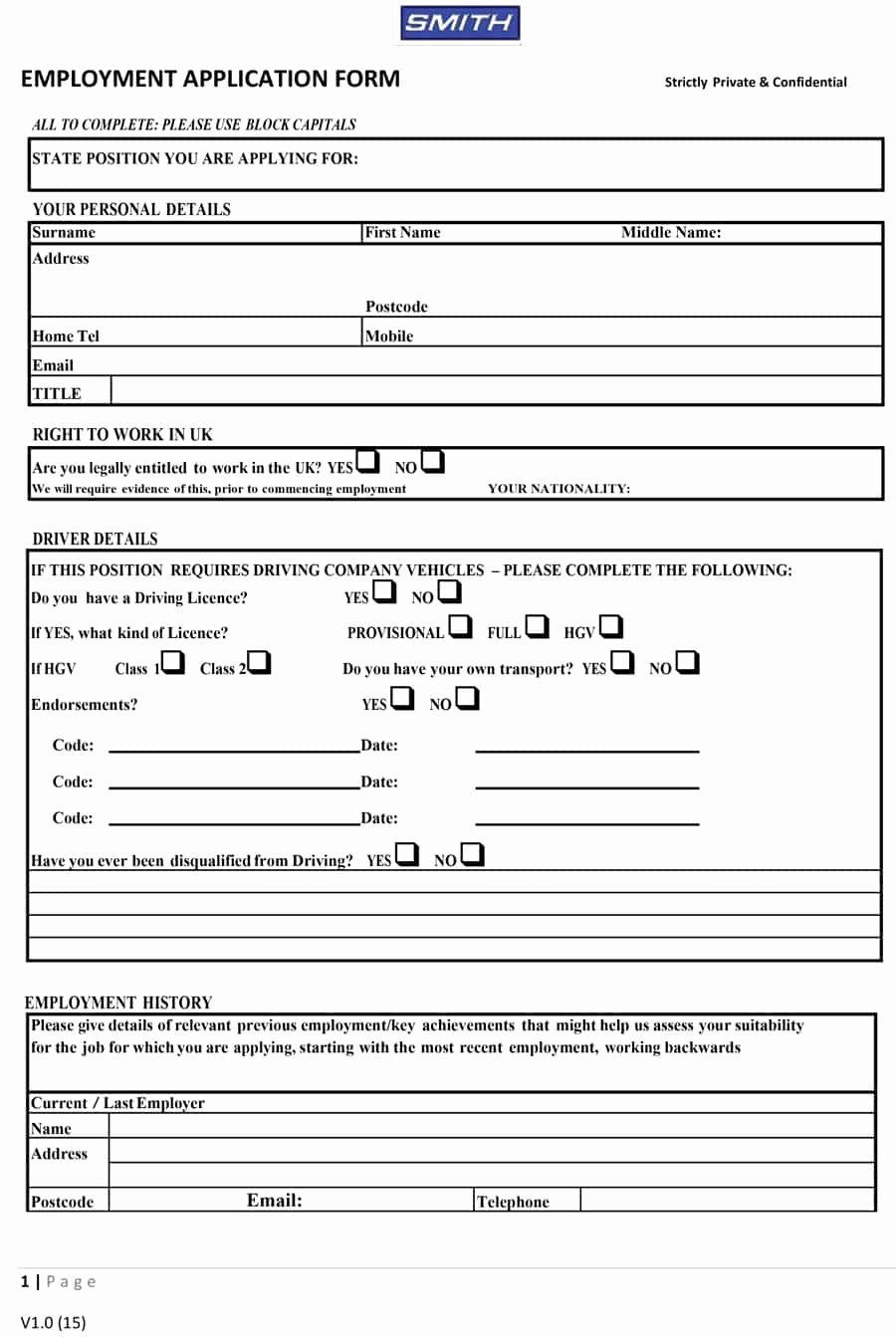 Employee Application form Template Free Awesome 50 Free Employment Job Application form Templates