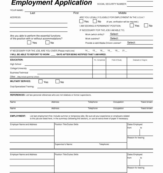 Employee Application form Template Free Awesome Printable Job Application Template
