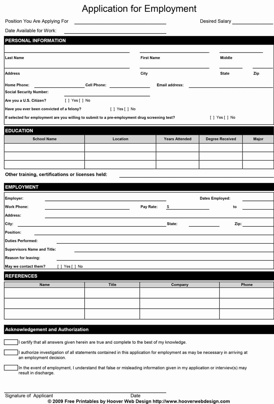 Employee Application form Template Free Best Of 50 Free Employment Job Application form Templates