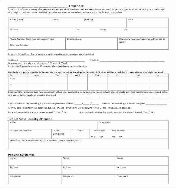 Employee Application form Template Free Elegant 15 Job Application Templates – Free Sample Example