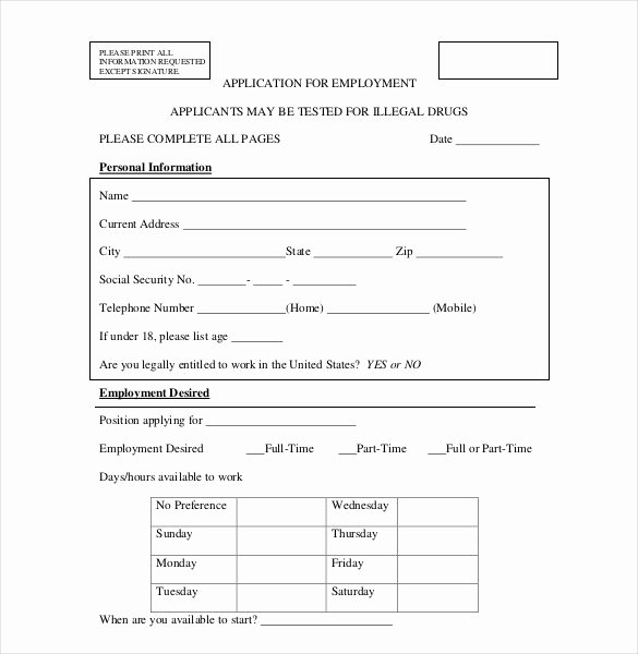 Employee Application form Template Free Inspirational 21 Employment Application Templates Pdf Doc