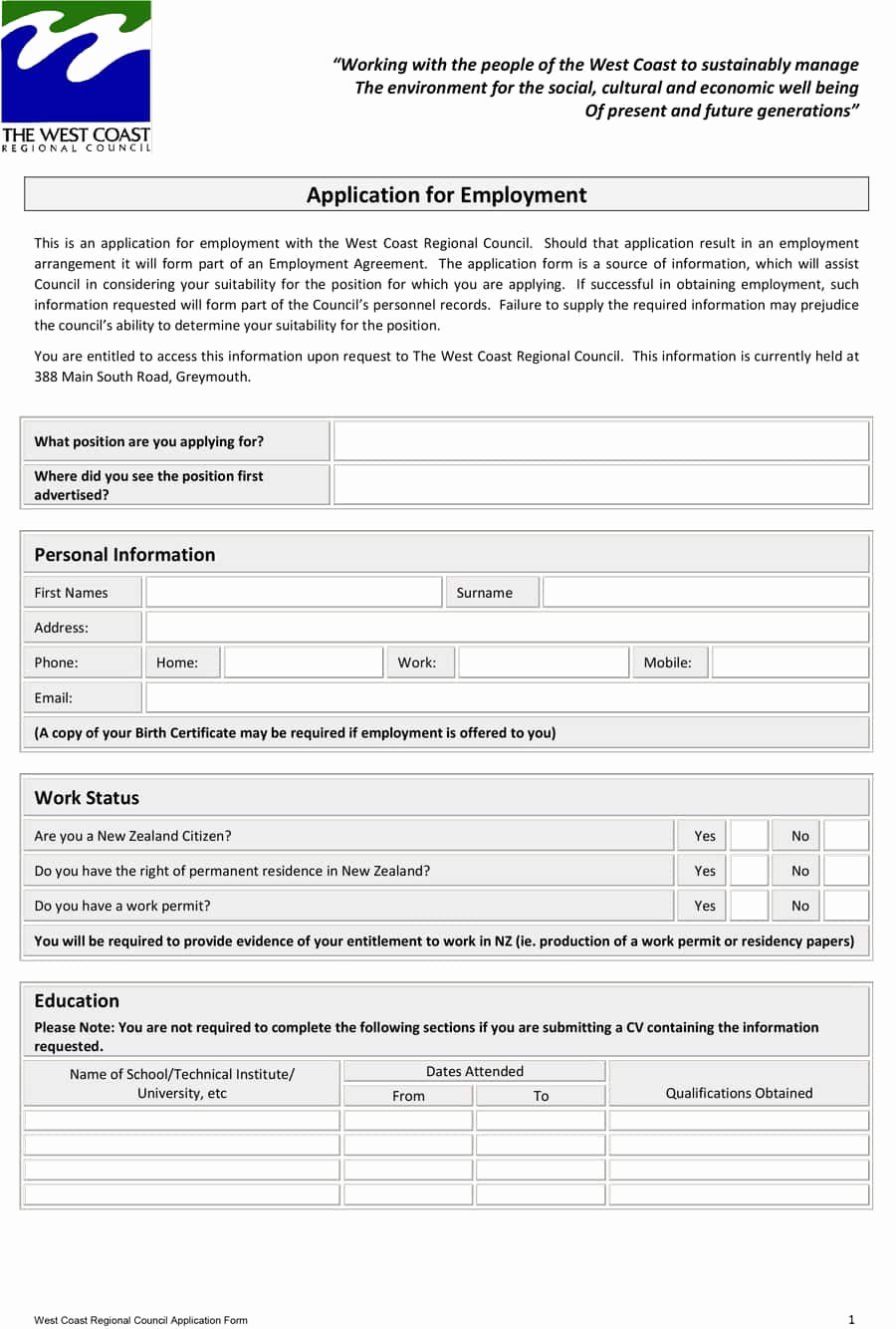 Employee Application form Template Free Inspirational 50 Free Employment Job Application form Templates