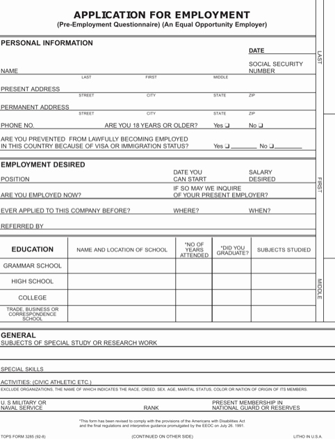 Employee Application form Template Free Lovely Employment Application form Templates&amp;forms