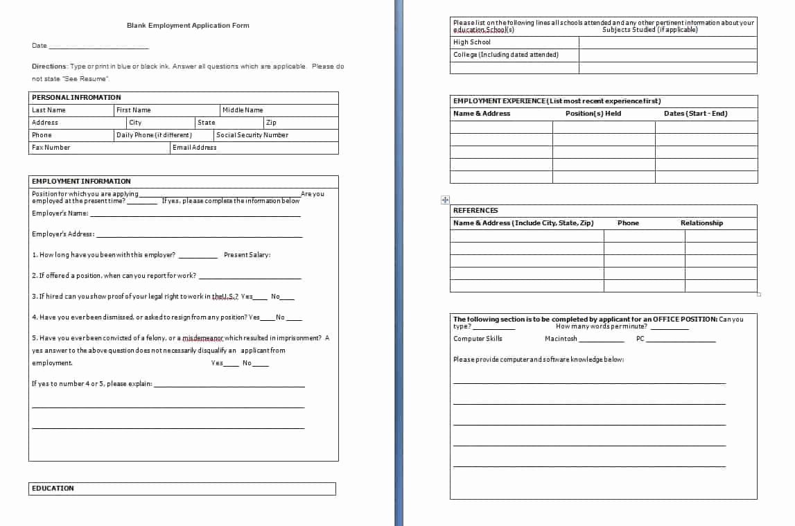 Employee Application form Template Free Lovely Sample Templates Page 2 Of 20 Free formats Excel Word