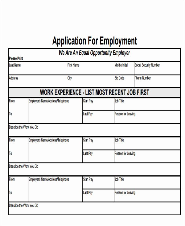 Employee Application form Template Free Luxury 49 Job Application form Templates