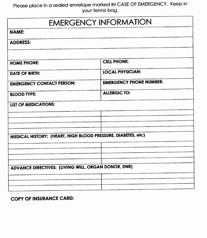 Employee Contact form Template Awesome Emergency Information Template Driverlayer Search Engine