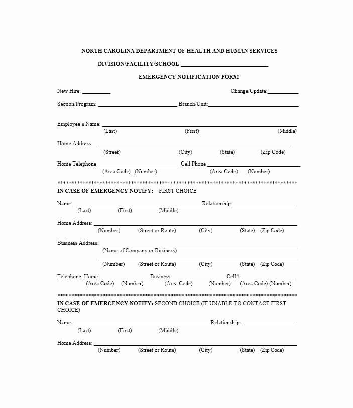 Employee Contact form Template Best Of 54 Free Emergency Contact forms [employee Student]