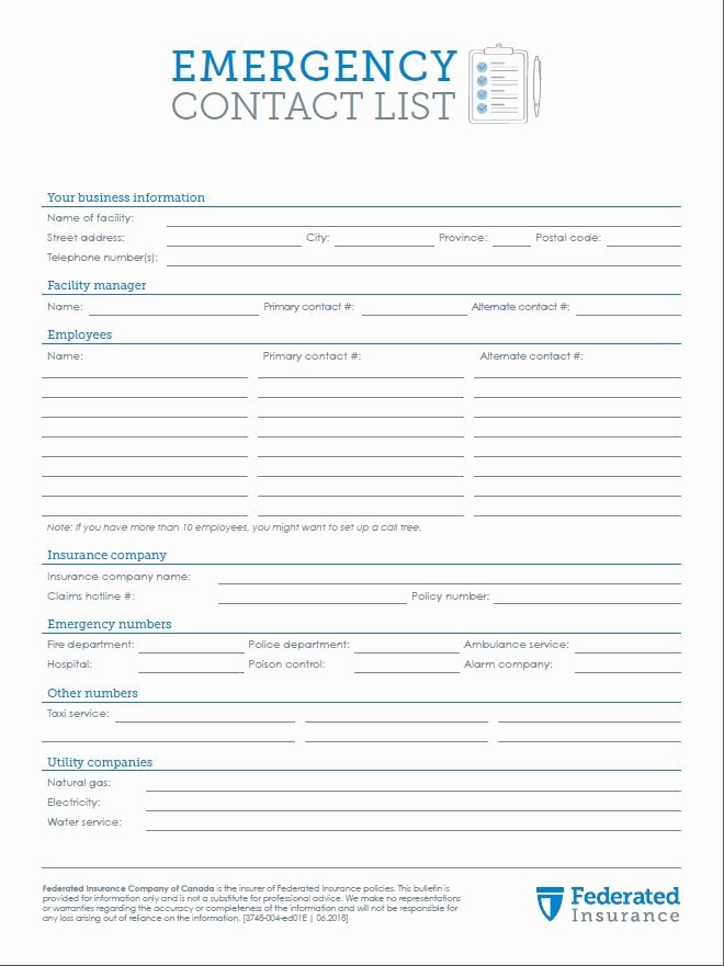 Employee Contact form Template Inspirational How to Create Your Emergency Contact List Using Our Free