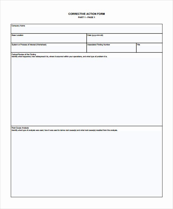 Employee Corrective Action form Template Beautiful Sample Corrective Action Plan Template 14 Documents In
