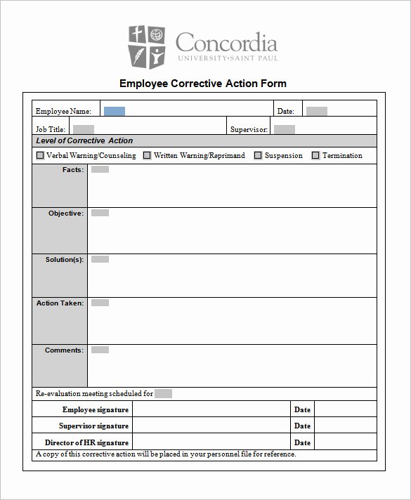 Employee Corrective Action form Template Fresh 90 Action Plan Templates Word Excel Pdf Apple Pages