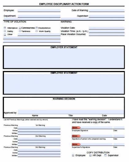 Employee Corrective Action form Template Inspirational Download Employee Write Up forms