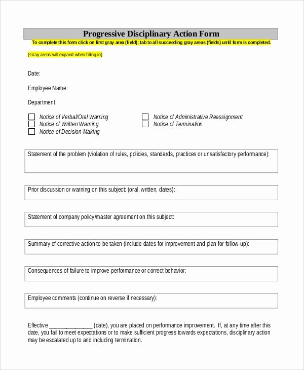 Employee Disciplinary form Template Free Luxury Free Printable Employee Discipline form Template 4983