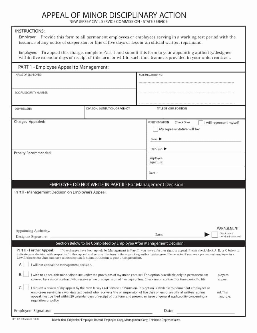 Employee Disciplinary form Template Free New Employee Write Up Template