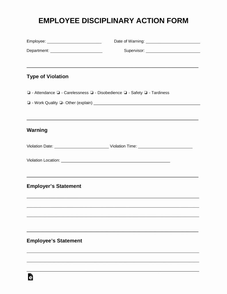 Employee Disciplinary form Template Free New Free Employee Disciplinary Action Discipline form Pdf