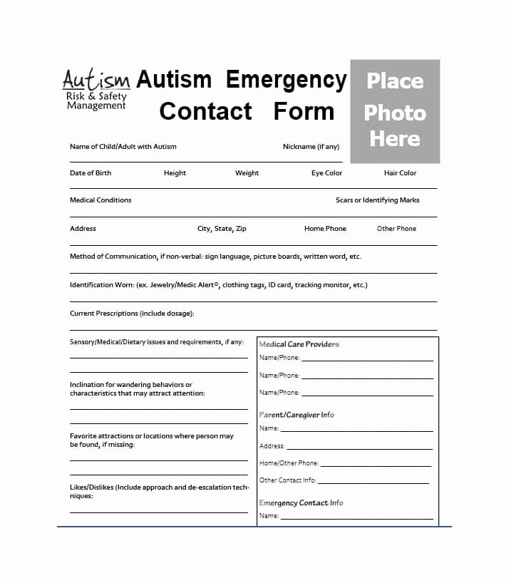 Employee Emergency Contact form Template Lovely 54 Free Emergency Contact forms [employee Student]