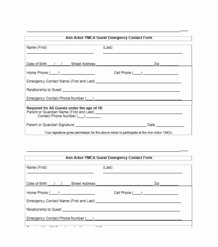 Employee Emergency Contact form Template Luxury 54 Free Emergency Contact forms [employee Student]