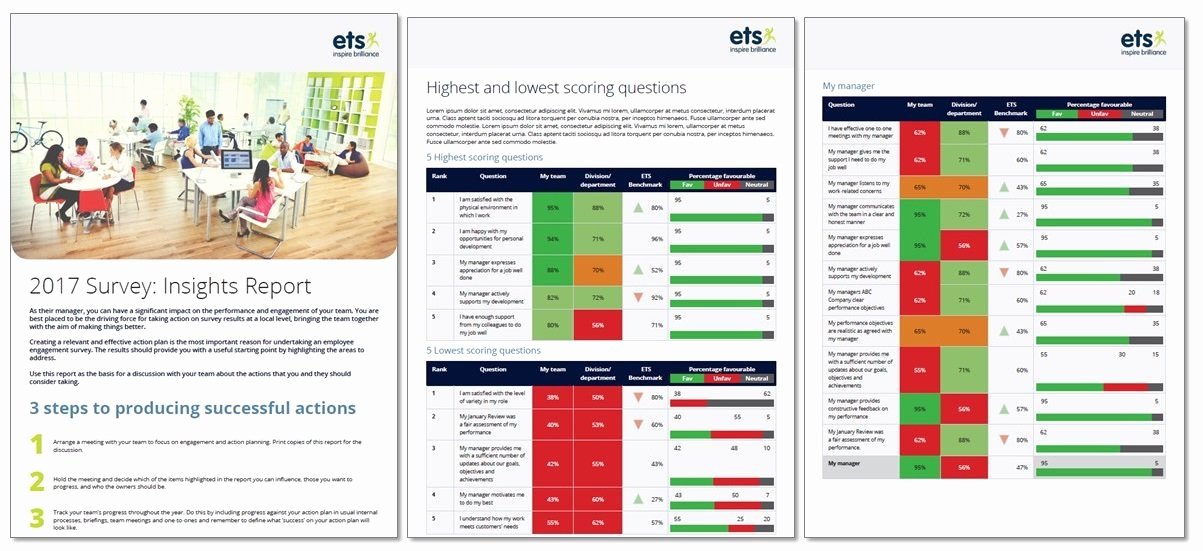 Employee Engagement Action Planning Template Elegant Employee Survey Reports How to Share Results and Sample