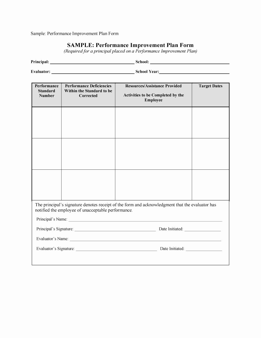 Employee Improvement Plan Template Beautiful 40 Performance Improvement Plan Templates &amp; Examples