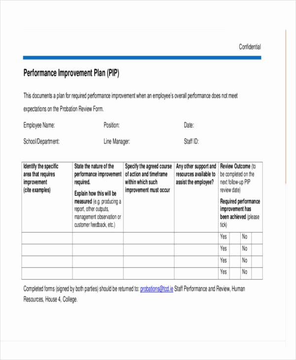 Employee Improvement Plan Template Lovely Employee Improvement Plan Templates