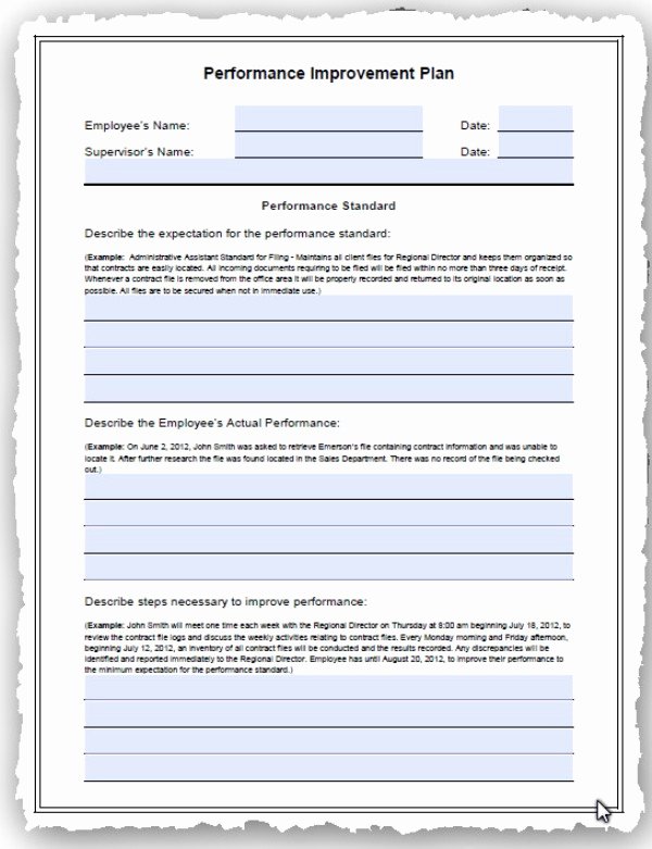 Employee Improvement Plan Template Lovely Employee Performance Improvement and Development Action