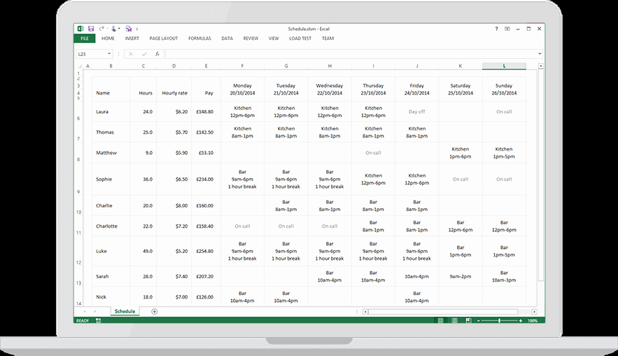 Employee Lunch Schedule Template Lovely Employee Scheduling Made Simple Findmyshift
