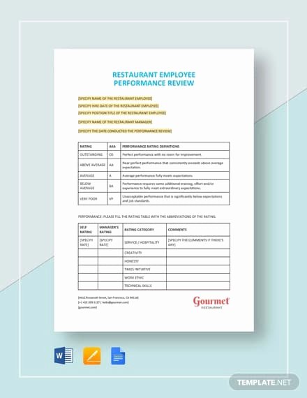 Employee Performance Appraisal form Template Fresh 13 Performance Review form Examples Pdf