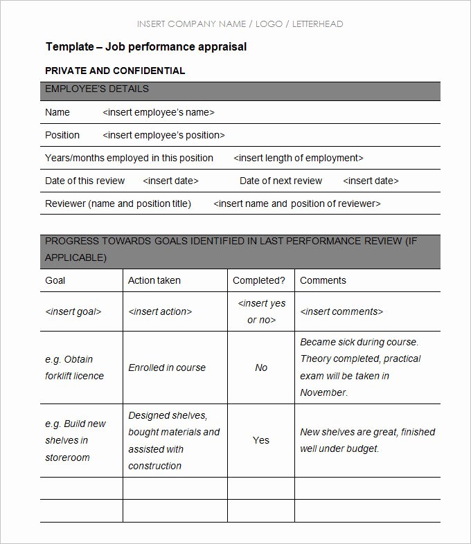 Employee Performance Appraisal form Template Unique 13 Sample Hr Appraisal forms Pdf Doc