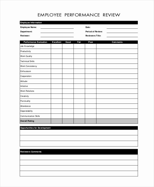 Employee Performance Review Template Free Beautiful Employee Review Templates 13 Free Pdf Documents