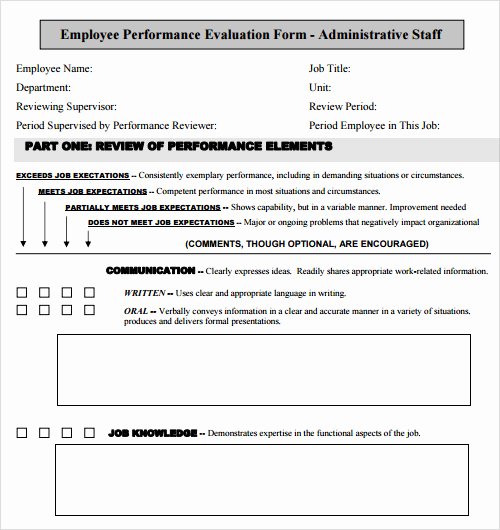Employee Performance Review Template Free Elegant Free 13 Evaluation Samples In Pdf