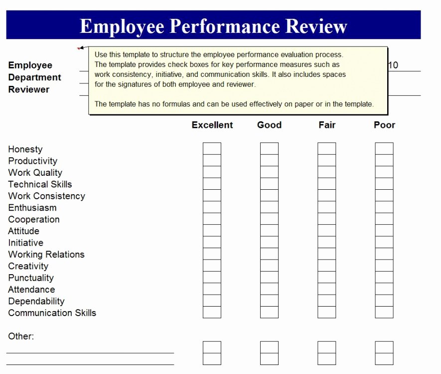 Employee Performance Review Template Free Inspirational Sales Employee Performance Review Template