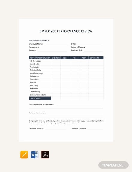 Employee Performance Review Template Word Awesome 11 Sample Performance Review Templates Pdf Doc Google