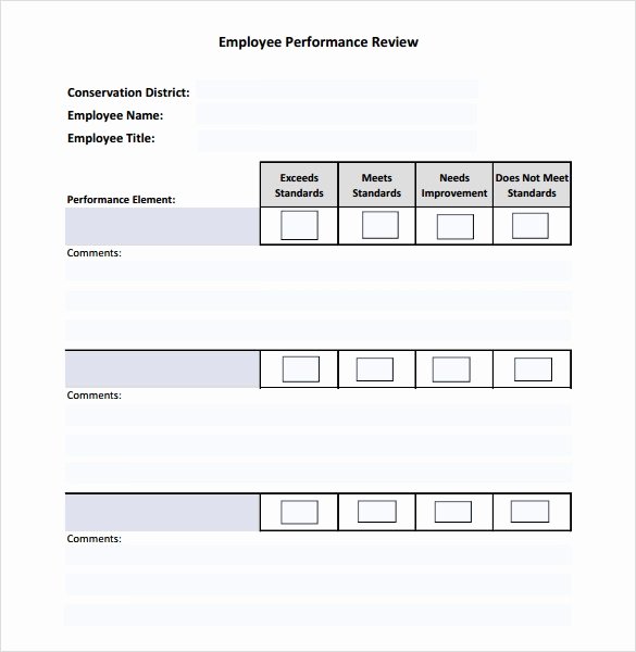 Employee Performance Review Template Word Awesome Sample Employee Performance Review Template 8 Free