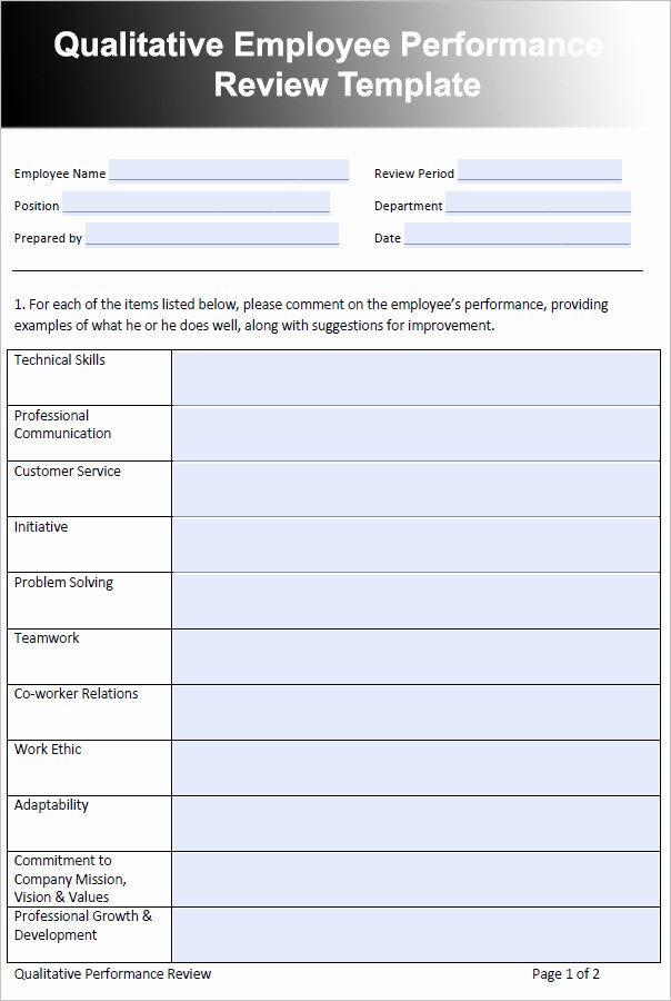 Employee Performance Review Template Word New 26 Employee Performance Review Templates Free Word Excel