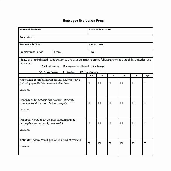 Employee Review form Template Free Awesome Template Weekly Performance Review Template