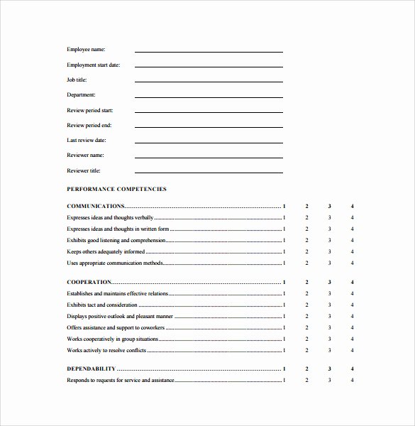 Employee Review form Template Free Beautiful Employee Review forms 5 Download Free Documents In Pdf
