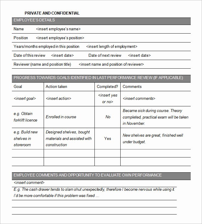 Employee Review form Template Free Best Of Template for Employee Performance Review – Printable