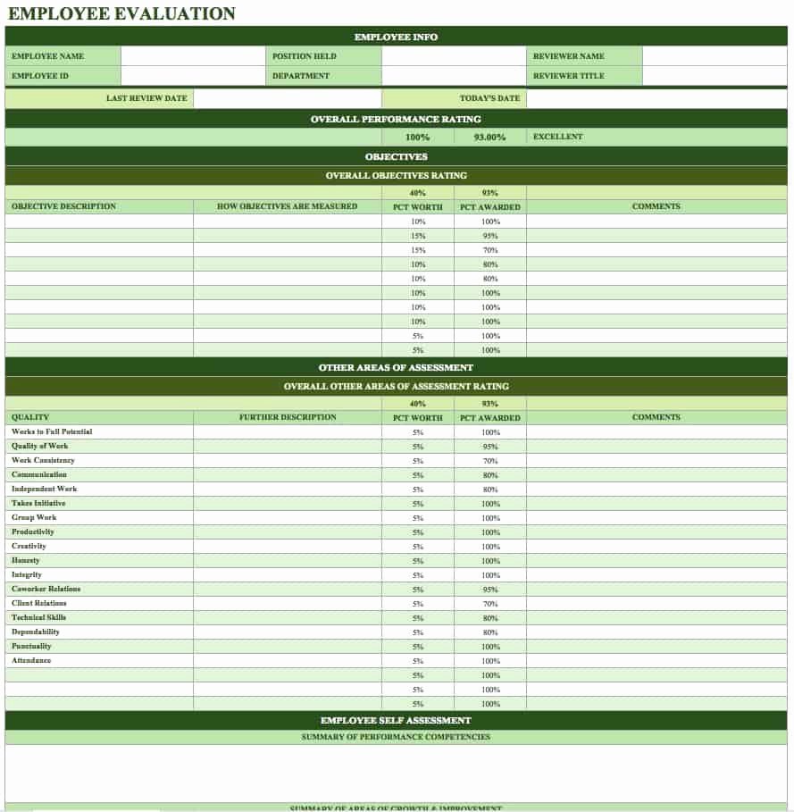 Employee Review form Template Free New Free Employee Performance Review Templates Smartsheet