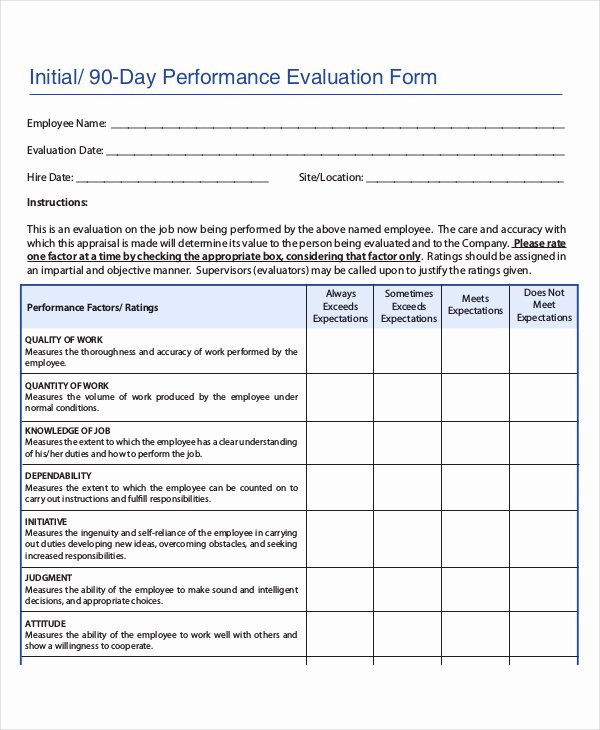 Employee Review form Template Free Unique 29 Of Employee Evaluation Template Pdf