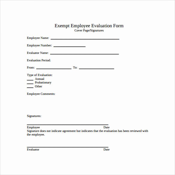 Employee Review form Template Unique Free Employee Evaluation forms Printable