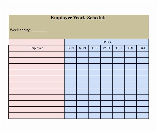 Employee Schedule Template Excel Lovely Free 26 Samples Of Work Schedule Templates In Google Docs