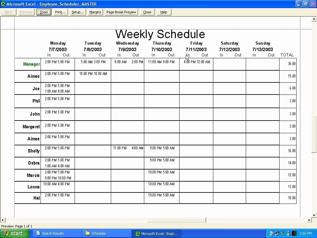 Employee Schedule Template Excel Luxury Weekly Employee Schedule Template Excel