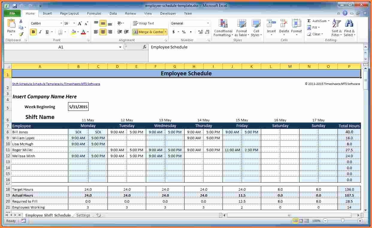 Employee Schedule Template Excel New 7 Employee Scheduling Spreadsheet Excel