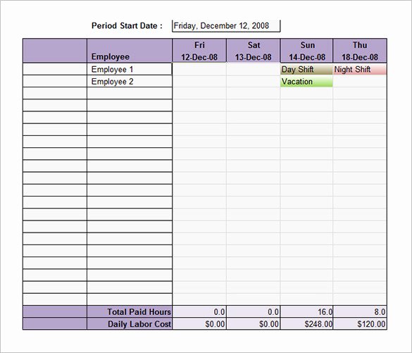 Employee Schedule Template Excel New Employee Shift Schedule Template 15 Free Word Excel