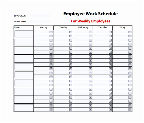 Employee Schedule Template Free Download Beautiful Employee Work Schedule Template – 10 Free Word Excel