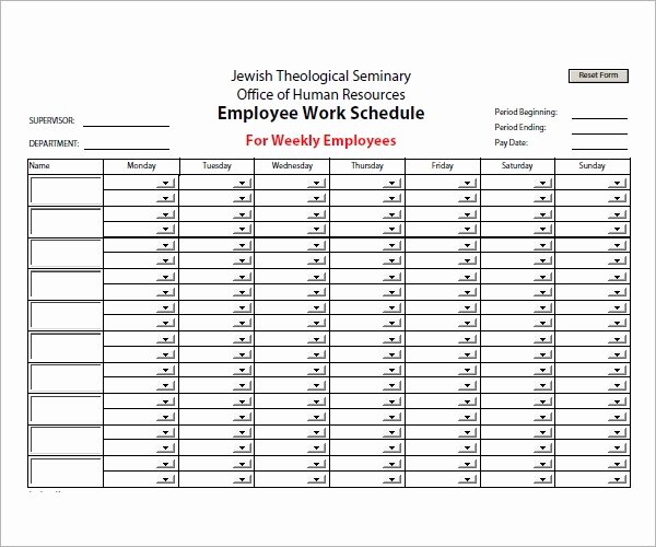 Employee Schedule Template Free Download Lovely Employee Schedule Template 5 Download Free Documents In