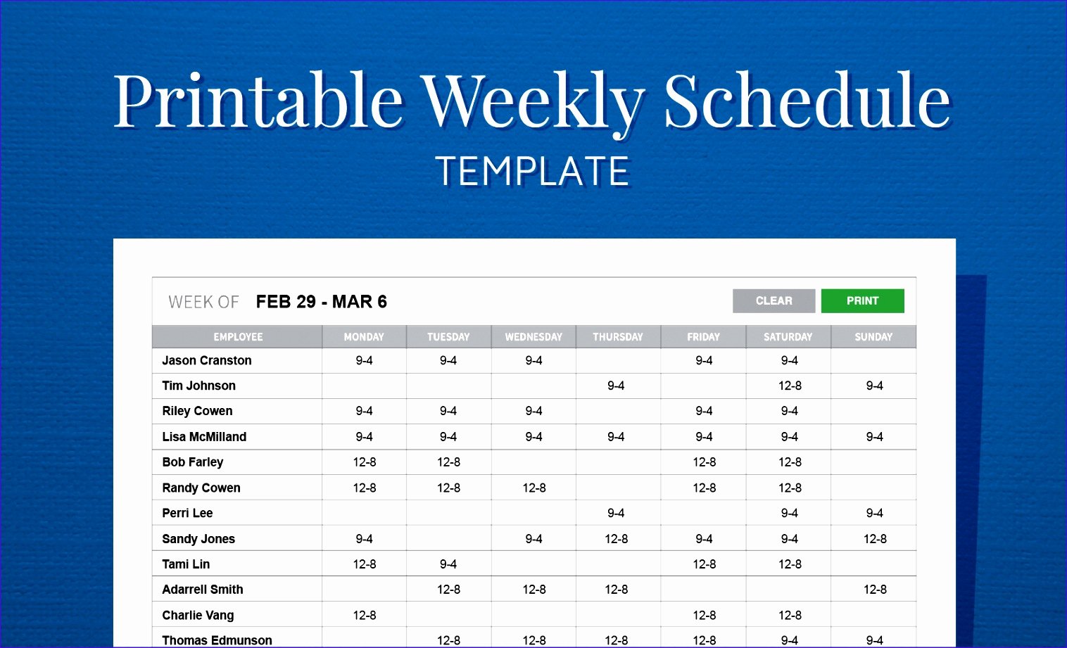 Employee Schedule Template Word Beautiful 11 Employee Scheduling Excel Template Exceltemplates