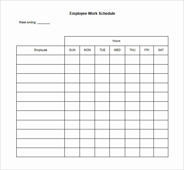 Employee Schedule Template Word Elegant 18 Blank Work Schedule Templates Pdf Docs Word