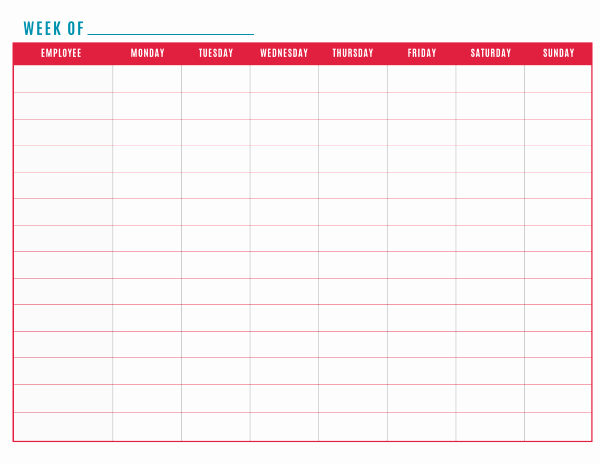 Employee Schedule Template Word Lovely Free Printable Work Schedule