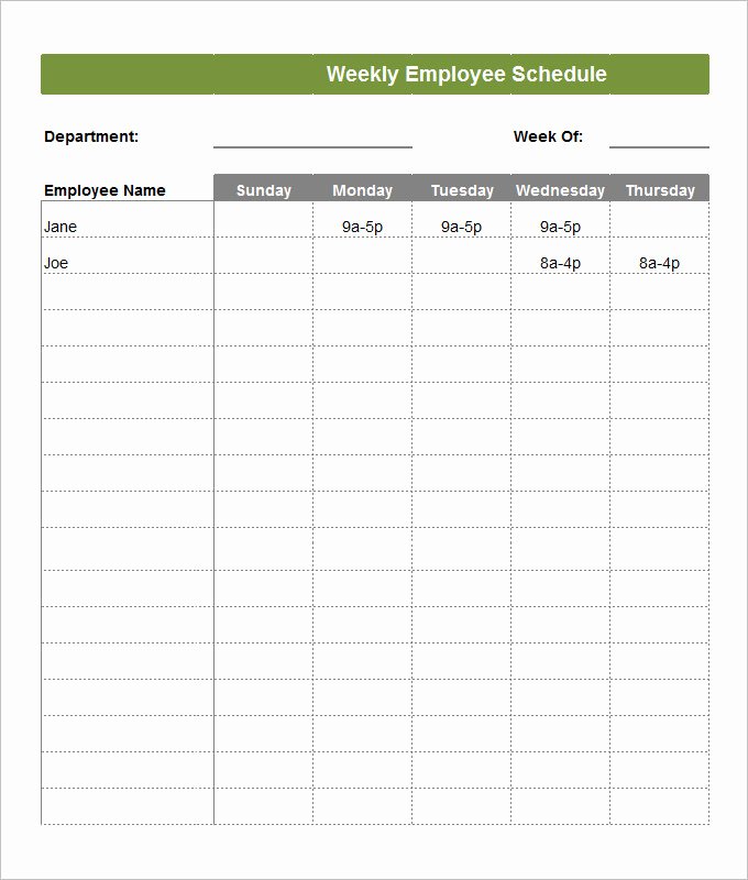 Employee Schedule Template Word New Employee Schedule Template 14 Free Word Excel Pdf